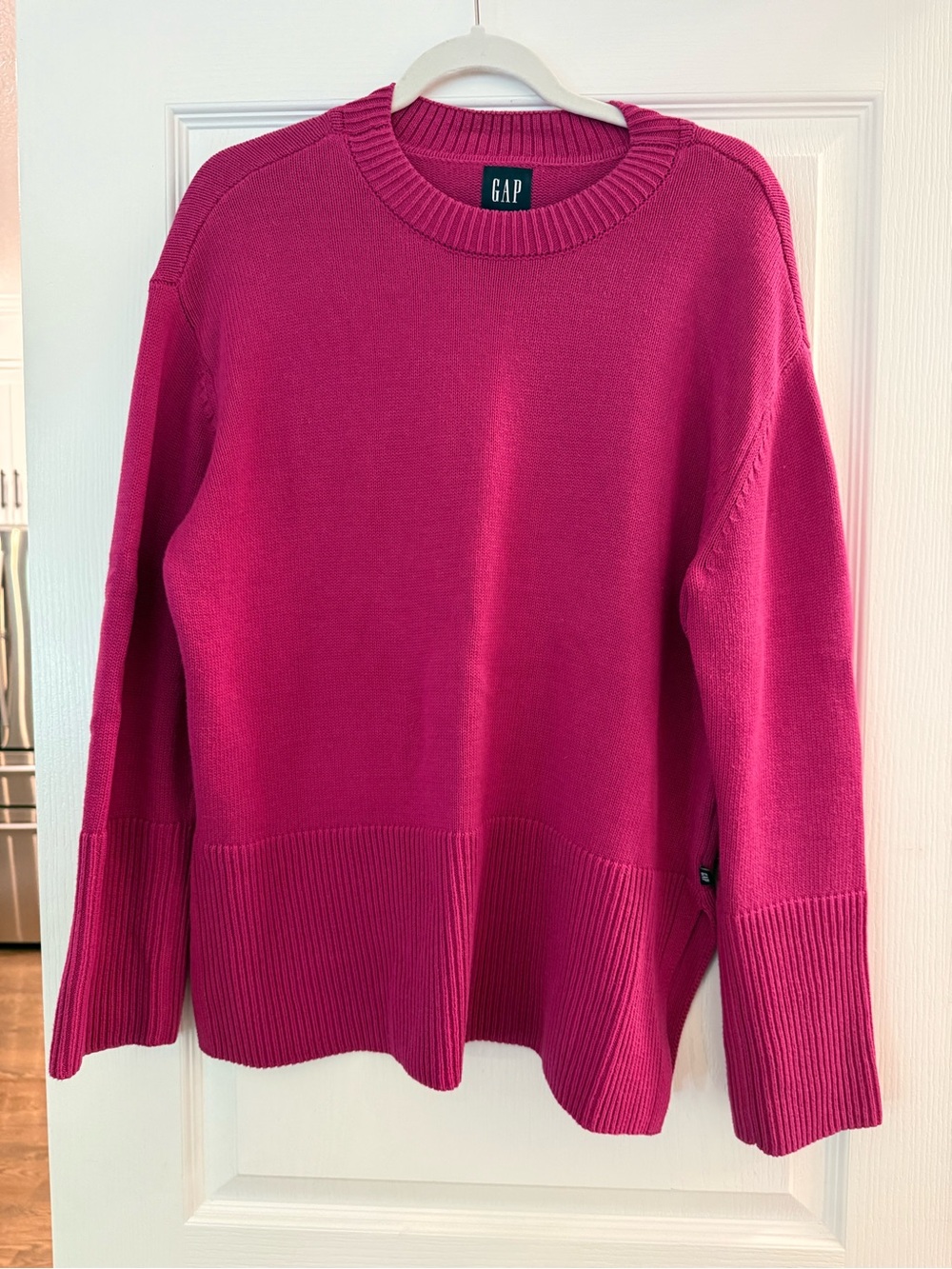 GAP Women's Crewneck Sweater in Bright Fuchsia